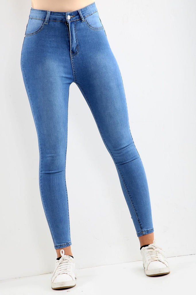LADIES HIGH WAISTED JEANS blue DENIM WISE MANCHESTER