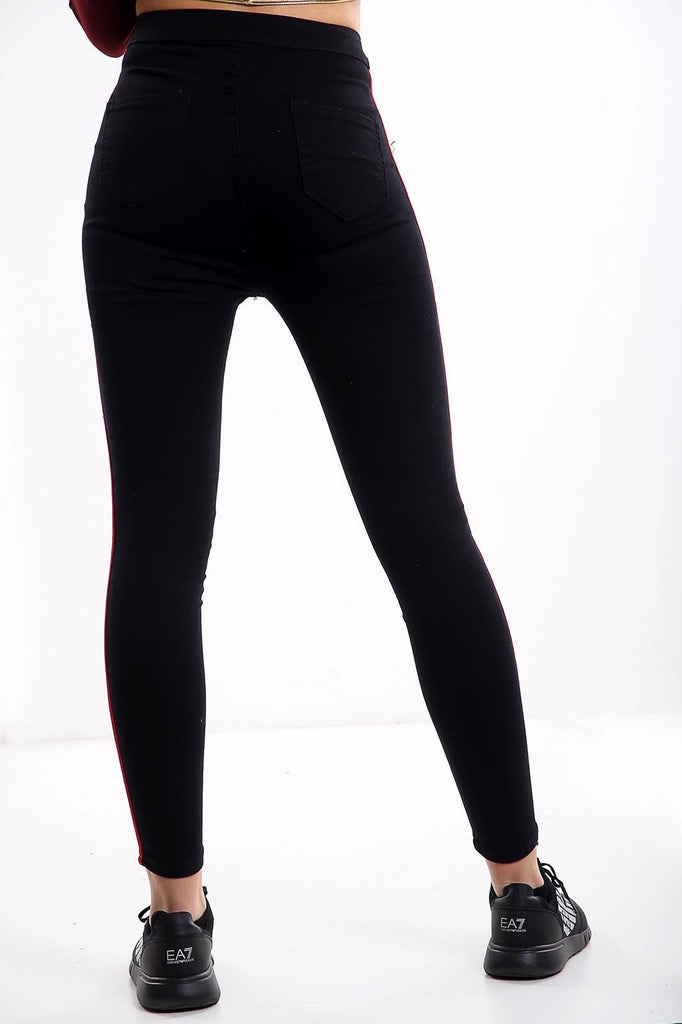 High waisted striped jeans on sale