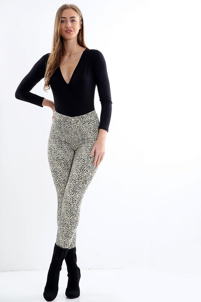 Leopard print jeans sales womens